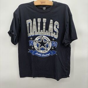 Vintage Glitter Dallas Cowboys Shirt Mens Medium‎ Blue 90s Football NFL  USA